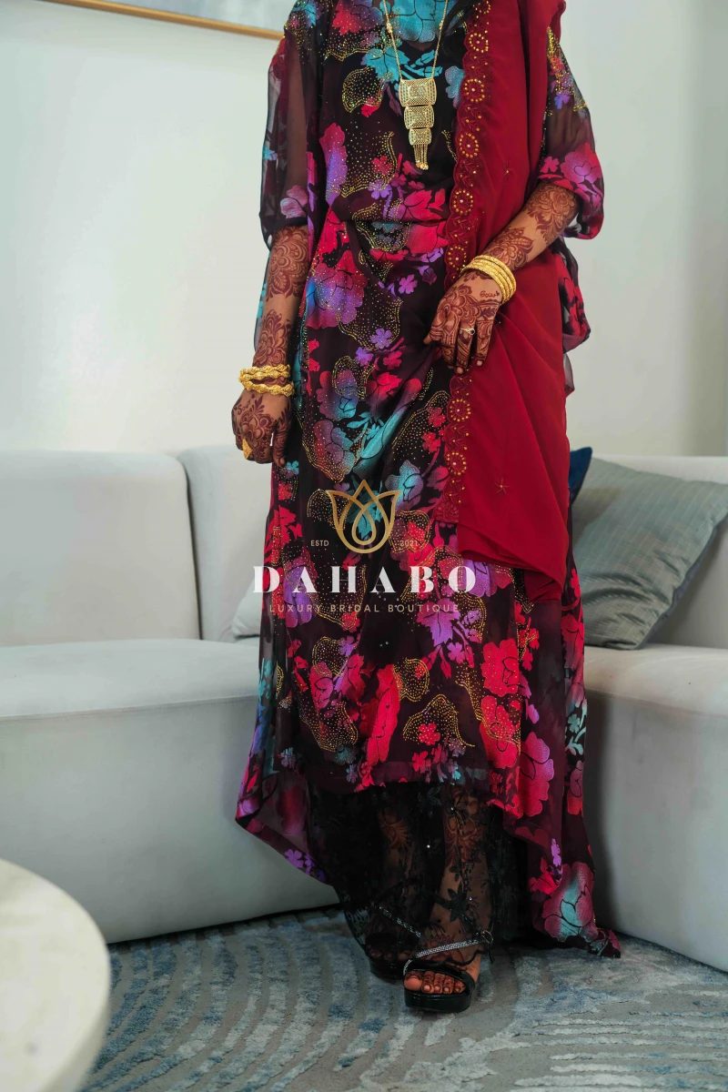 Aragsan Maroon Harir Set