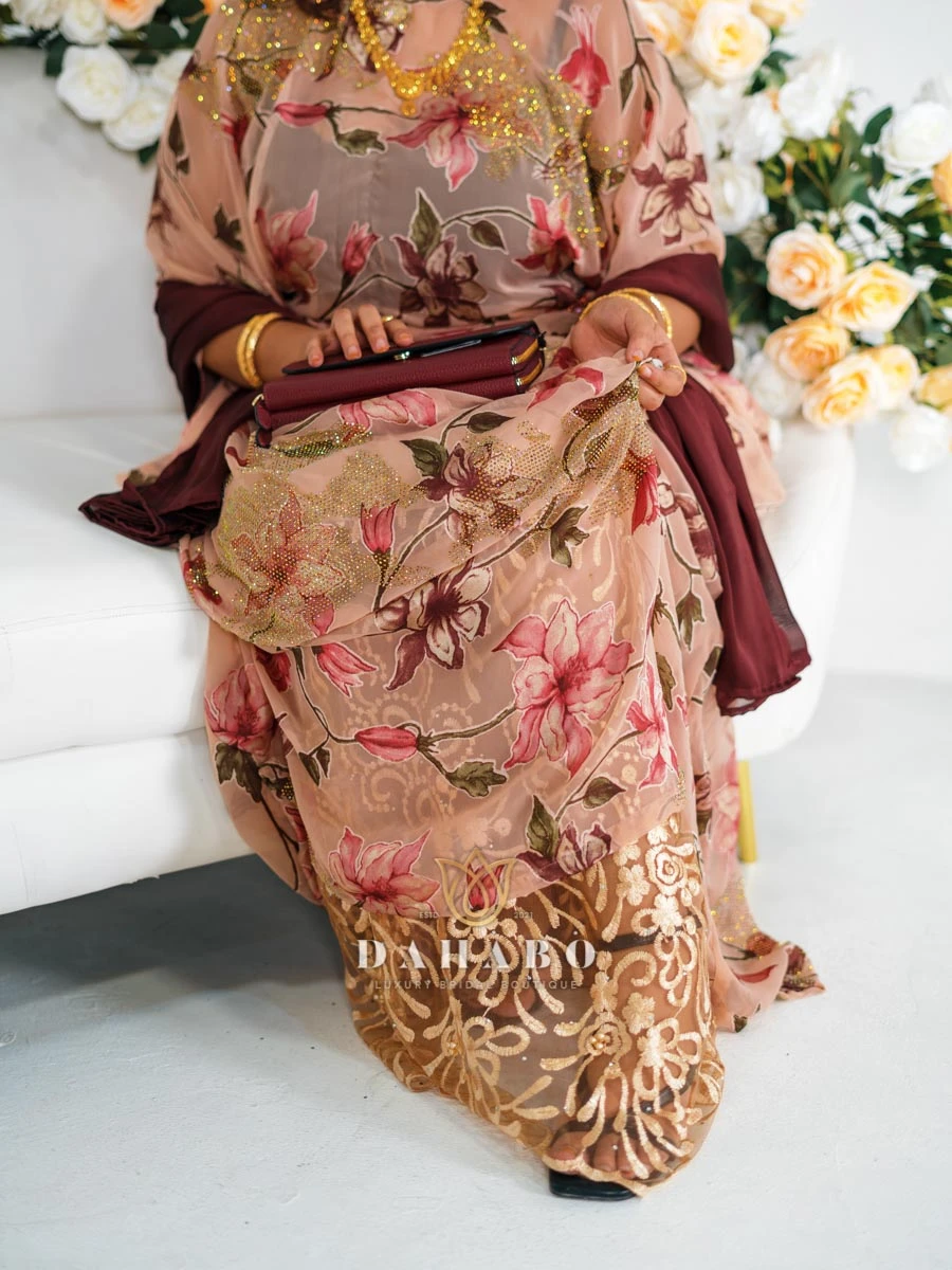 Cream & Maroon Harir Dirac