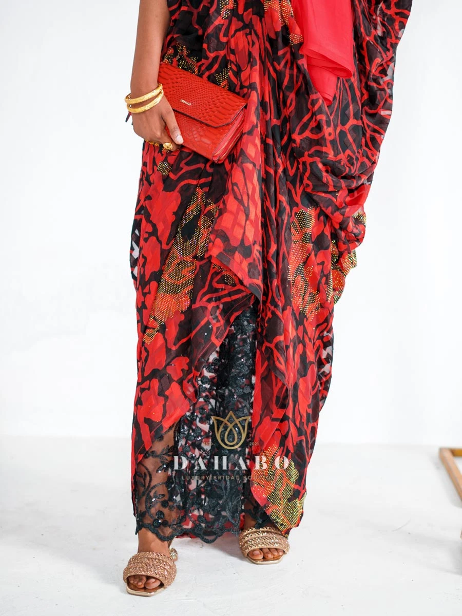 Red & Black Harir  Dirac