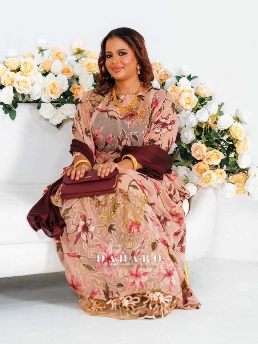 Cream & Maroon Harir Dirac