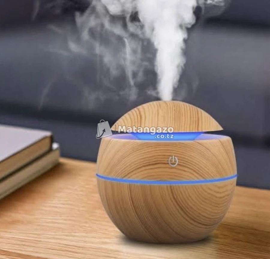 Electric  Humidifier 130ml Portable Size Wooden Aroma