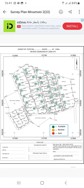 Kiwanja  Goba-mivumoni ,sqm 500 Milion 17.5