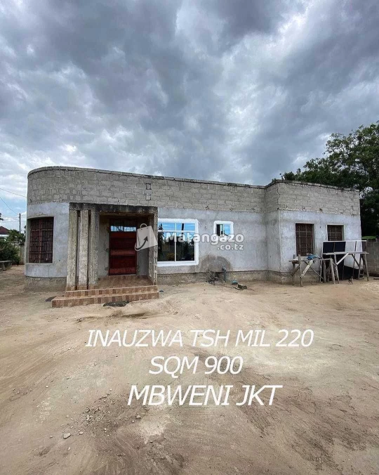 NYUMBA YENYE VYUMBA VITATU INAUZWA MILIONI 200 MAONGEZI YAPO IPO MBWENI JKT