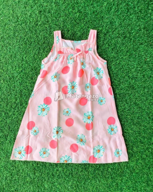 Girls Summer Cute Loose Cotton Nightdress Sling Dress For Children