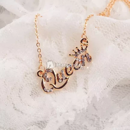 Hot girl's women fashion necklace 2019 Letter Queen Crown necklace Material