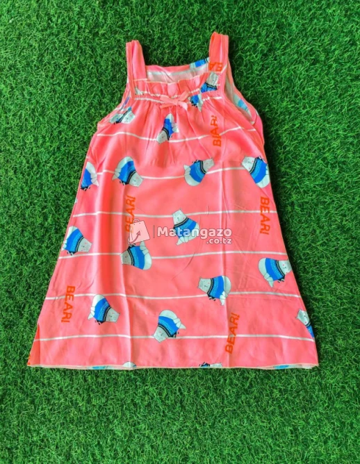 Girls Summer Cute Loose Cotton Nightdress Sling Dress For Children