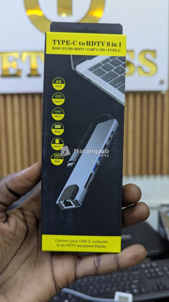 8 in 1 Type C to HDMI, USB, Type C, LAN