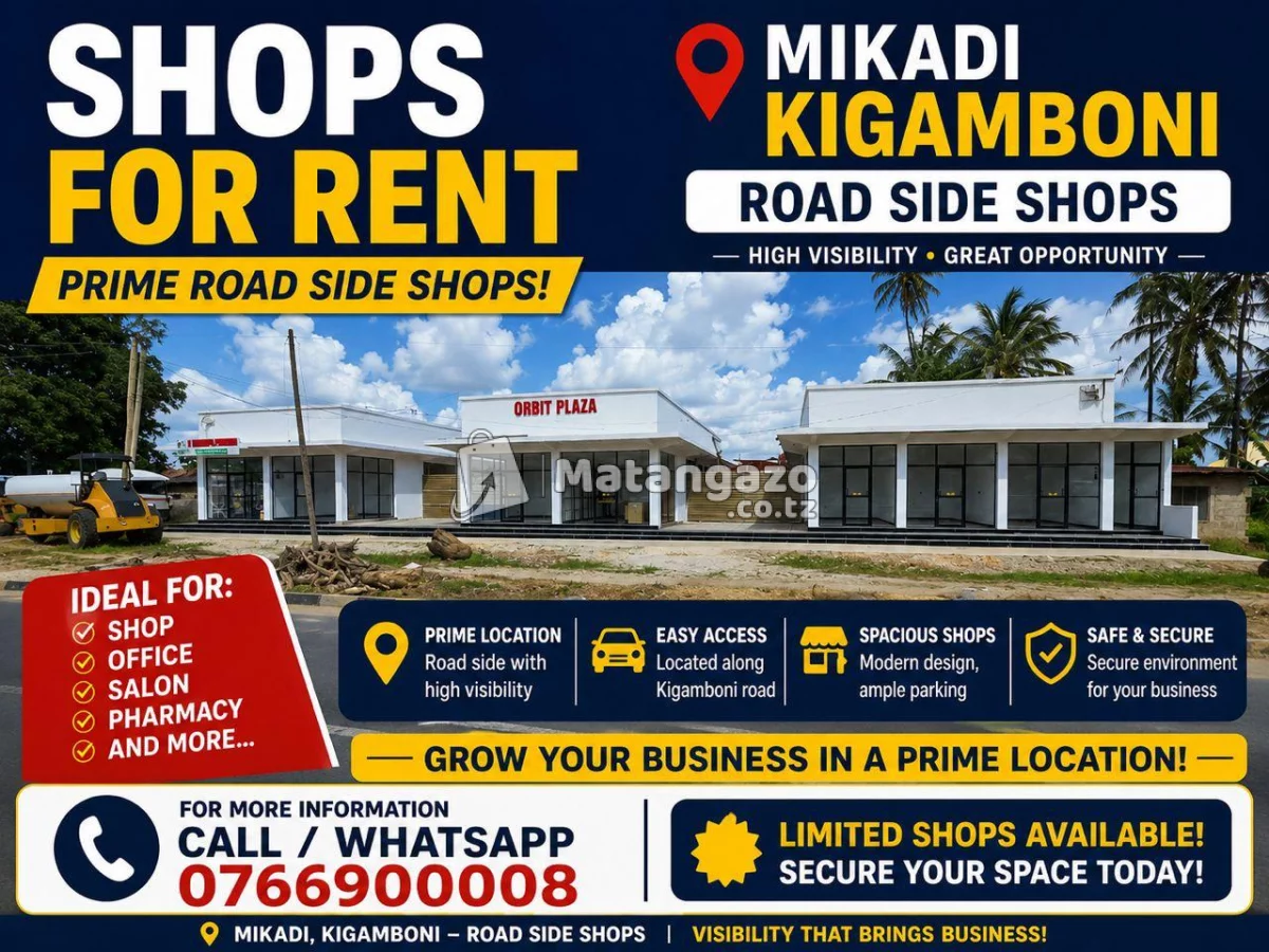 Shops for Rent in Kiagamboni Mikadi